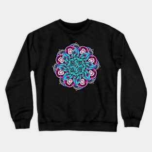 turquoise snakes mandala Crewneck Sweatshirt